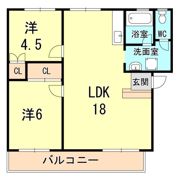 岩園サニーハイツB棟 Bの間取り画像