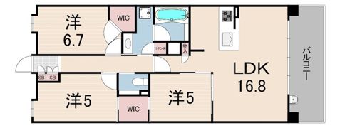 パークシュロス芦屋の間取り画像