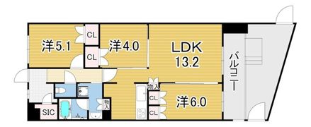 ミレーネ神戸住吉本町の間取り画像