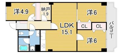 東芦屋ハイツの間取り画像