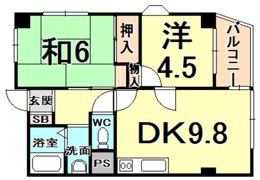 西宮パールハイツの間取り画像