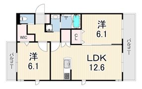 メゾン ティーグル 神垣2の間取り画像