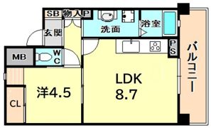 阪急西宮マンションの間取り画像