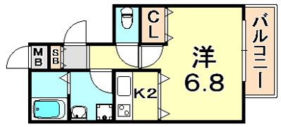 プレサンス三宮花時計前の間取り画像