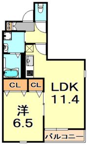 フジパレス深江駅南の間取り画像