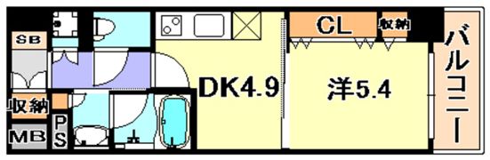 レジディア神戸磯上の間取り画像