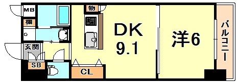 コスモリード神戸三宮の間取り画像