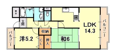 大黒ロイヤルハイツの間取り画像