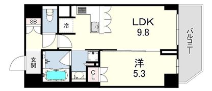 リーガル神戸三宮2の間取り画像