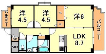 グランディア東灘の間取り画像