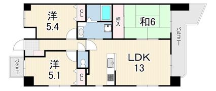 YKハイツ大久保の間取り画像