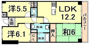 ウエストヒルズ1の間取り画像