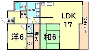 パラシオン武庫之荘の間取り画像