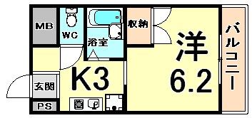 エンデバー武庫之荘の間取り画像