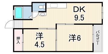 甲子園第5コーポラスの間取り画像