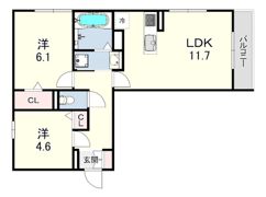 VILLA LE EUPHORIA AKASHI・OKUBOの間取り画像