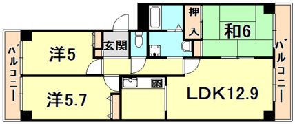 ソレーユ西宮の間取り画像
