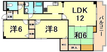 バッハレジデンス西宮上ヶ原の間取り画像