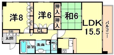 エレガンス甲子園の間取り画像