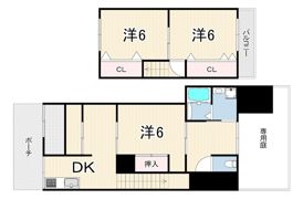 西難波6丁目テラスハウスの間取り画像