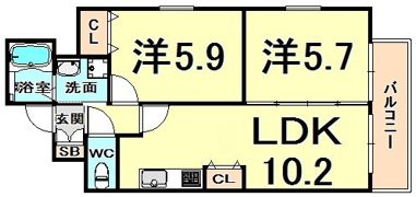 パークフラッツ尼崎の間取り画像