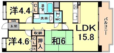 NTPRレジデンス甲子園四番町の間取り画像