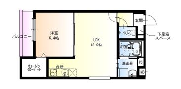 フジパレス水明公園西の間取り画像