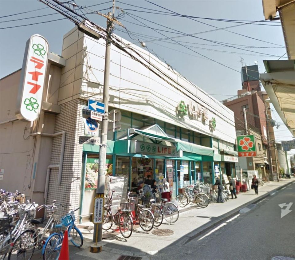 近くのライフ甲子園店まで445m（徒歩6分）