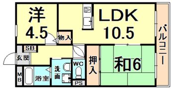 能登六番館WESTの間取り画像