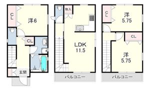 今津山中町戸建の間取り画像