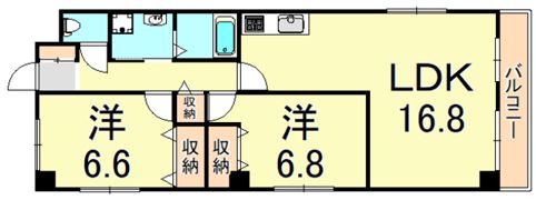 パレロワイヤル武庫之荘の間取り画像