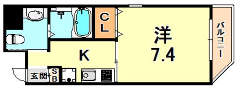 シティフラット六甲道の間取り画像
