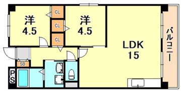 リバーサイドハイツの間取り画像