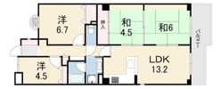 カネボウ芦屋アーバンプラザの間取り画像