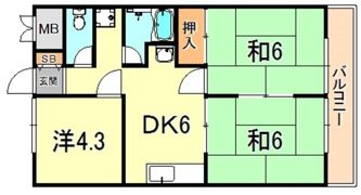 多聞ニューハイツの間取り画像