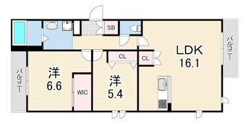 HEBEL GARDEN 松山町の間取り画像