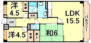 フレシア西宮の間取り画像