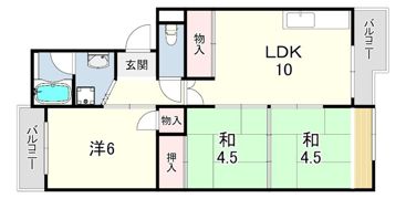 グリーンハイツ桃山の間取り画像