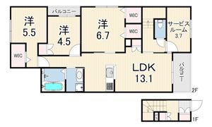 （仮称）伊丹市平松6丁目へーベルメゾンの間取り画像