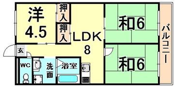 シャン堀之内の間取り画像