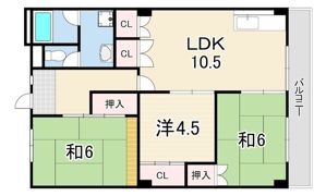 東部マンションC棟の間取り画像