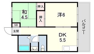 六甲道レクランの間取り画像
