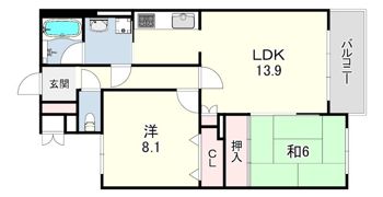 藤和芦屋川ホームズの間取り画像