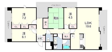 RICウエストコート7番街5番館B棟の間取り画像