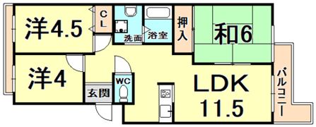 エバーグレイス西宮の間取り画像