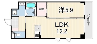 レアグランツ東難波 1の間取り画像