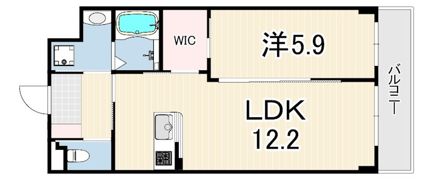 レアグランツ東難波 1の間取り画像