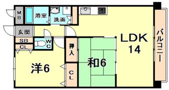シェリール苦楽園の間取り画像