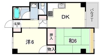 西甲子園ハイツの間取り画像