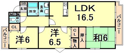 レグリス甲東園WESTの間取り画像